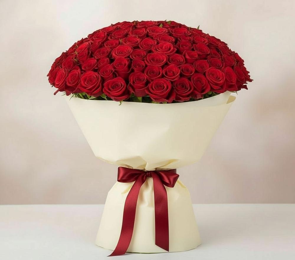 Букет 101 Красная роза Милано в Новогагатли