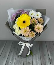 Букет цветов из:  Розы, Герберы и Хризантемы в Новогагатли