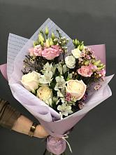 Букет цветов из:  Альстромерии, Розы и Лизиантусы #REPLACE_PRED# Новогагатли