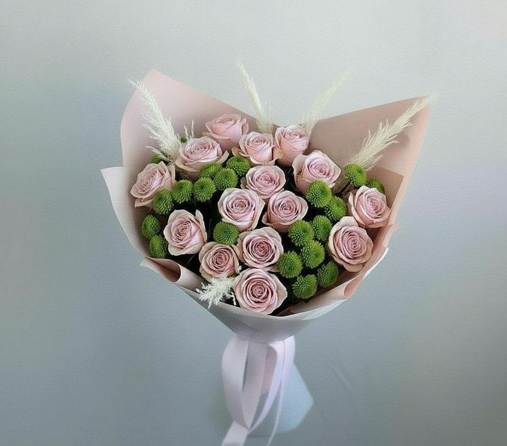 Букет цветов из: Розы и Хризантемы в Новогагатли