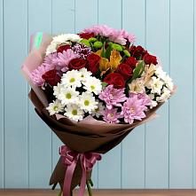 Букет цветов из:  Розы, Хризантемы и Альстромерии в Новогагатли