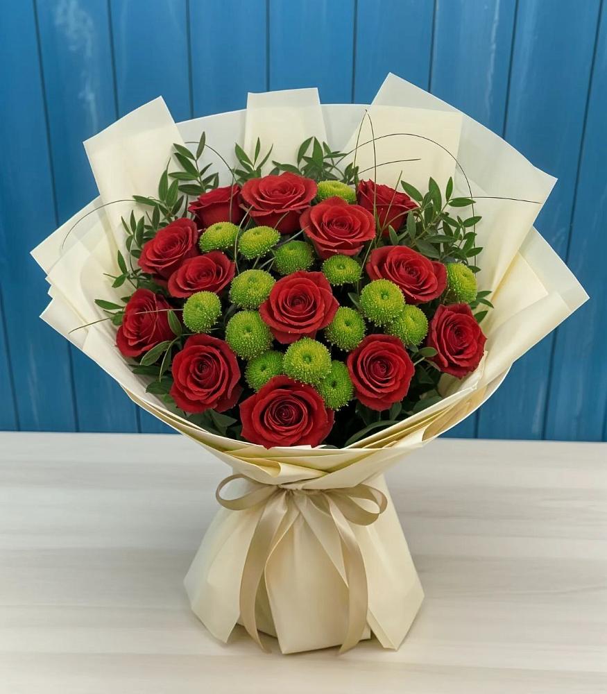 Букет цветов из: Розы и Хризантемы в Новогагатли